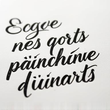 Close-up of intricate hand-lettering artwork with delicate flourishes.